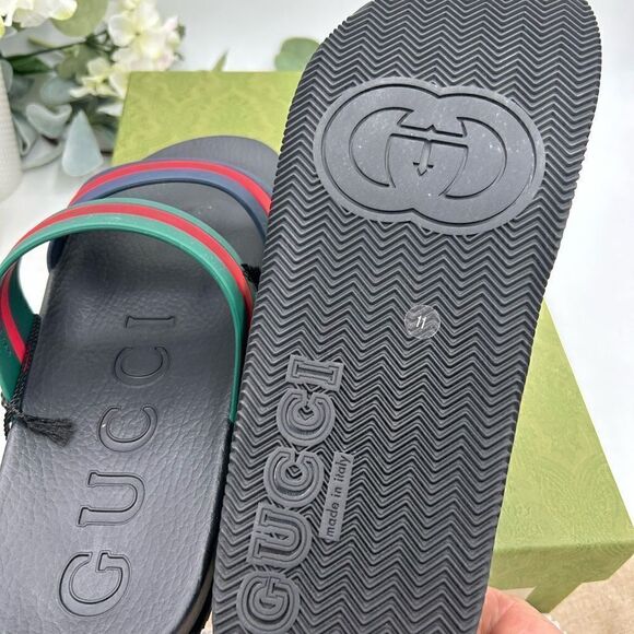 Men’s Gucci, Agrado double strap sandals size 11, made in Italy - Picture 7 of 11